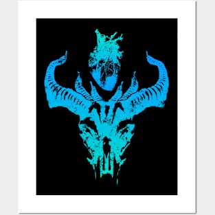 Devil and Heart - Blue Posters and Art